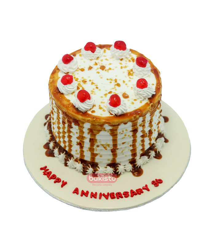 Heart Shaped Happy Anniversary Cake