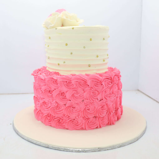 Pink Flowers Girls Birthday Cake