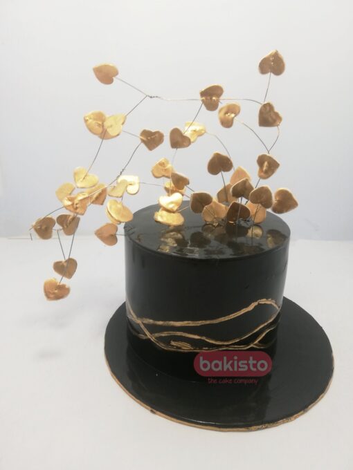 Golden Hearts Girls Birthday Cake