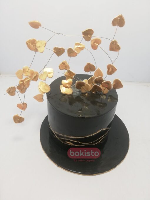 Golden Hearts Girls Birthday Cake - Image 2