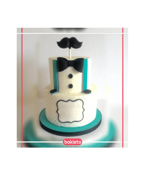 Black Mustache Dad Birthday Cake