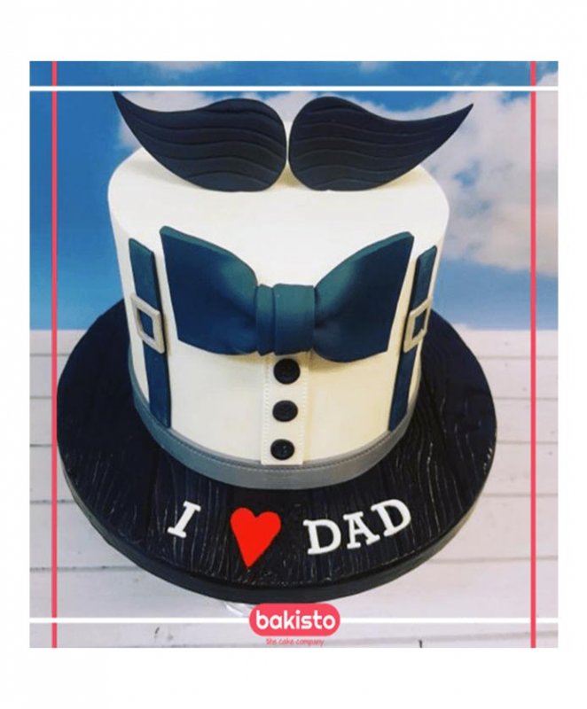 Blue Mustache Dad Birthday