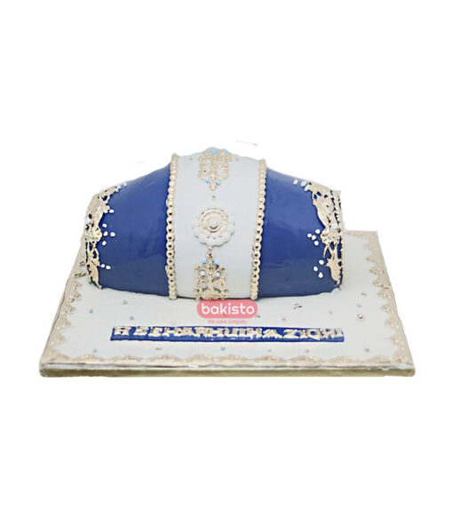 blue dholki cake