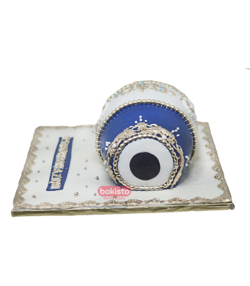 blue dholki cake