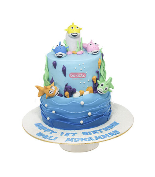 Fish theme Tier Birthday Cake