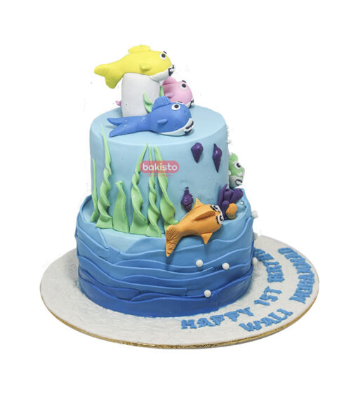 Fish theme Tier Birthday Cake - Image 3