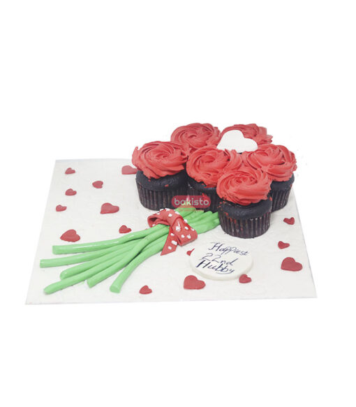 red heart cupcakes