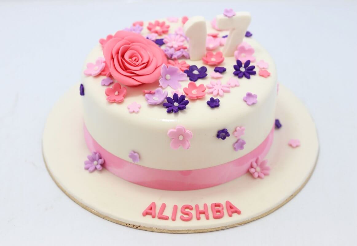 Pink Flower Birthday Cake