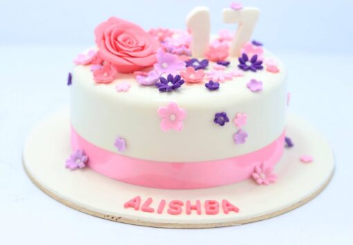 Pink Flower Birthday Cake