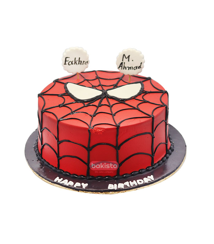 Red Spiderman Theme Cake - Now available at your doorstep online