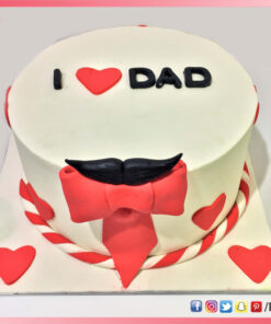 I Love Dad Cake with heart