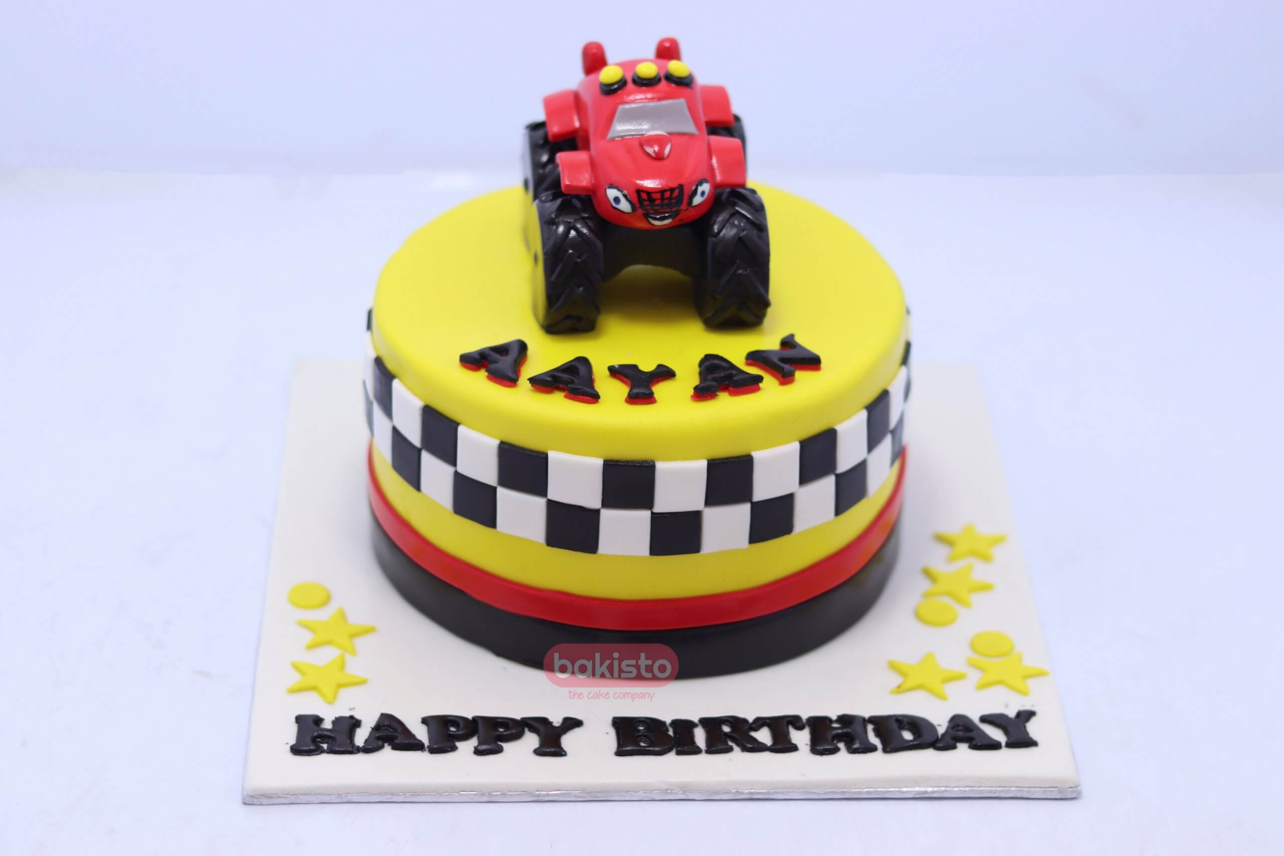 Cars theme cake in White by Creme Castle