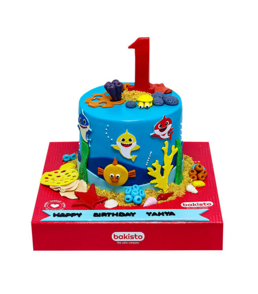 Fish theme birthday cake