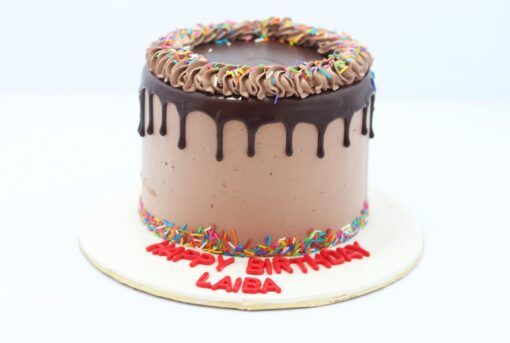 Chocolate Dripping Birthday Cake