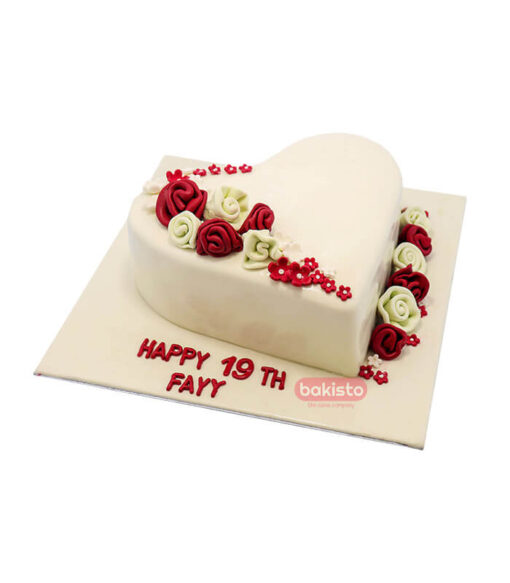 Elegant Heart Theme Cake