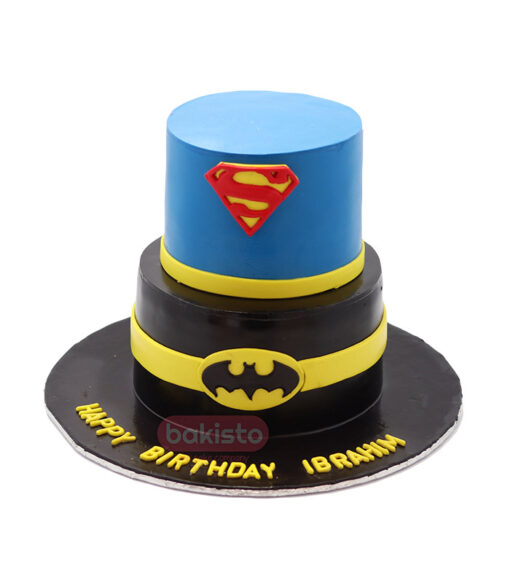 Batman & Superman Theme Cake