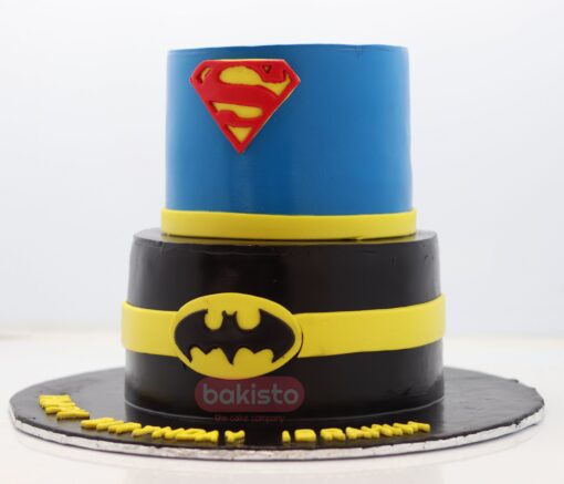 Batman & Superman Theme Cake - Image 3