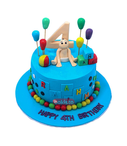 Blue Baby Boy Theme Cake