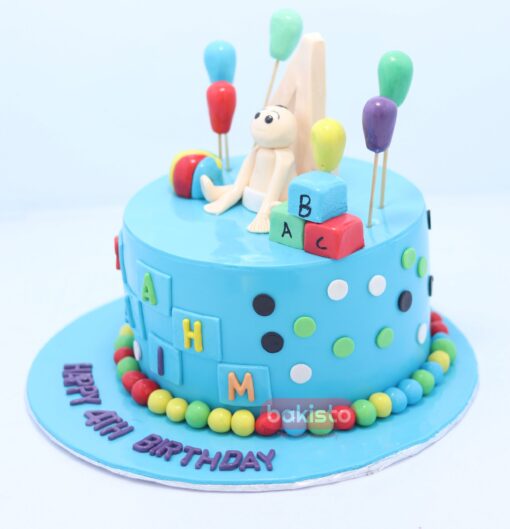 Blue Baby Boy Theme Cake - Image 4