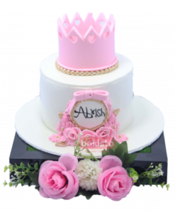 Customized Pink Girls Birthday Cake