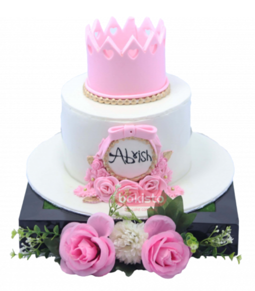 Customized Pink Girls Birthday Cake