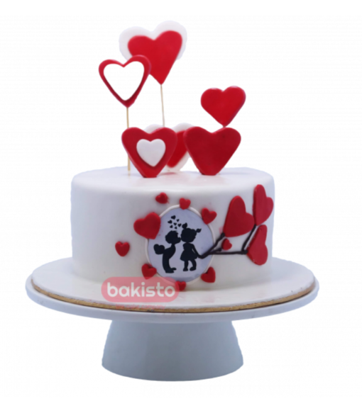 Red Heart Birthday Cake