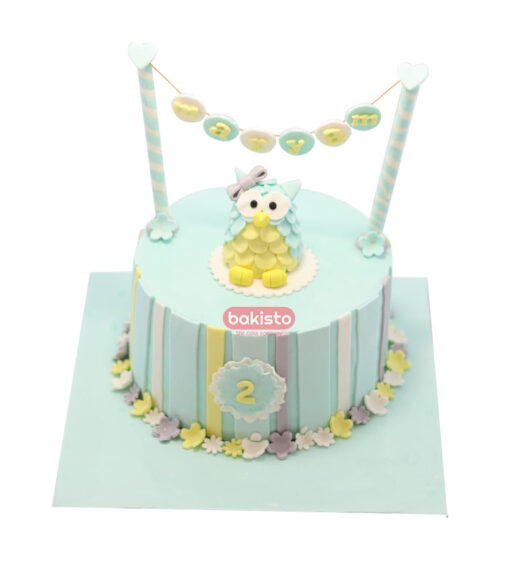 Owl Theme Birthday Cake - Image 4