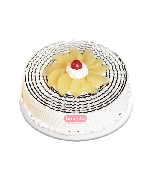 Pineapple Cake With Fudge Design