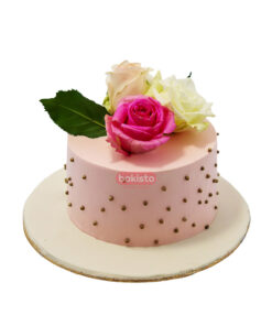 Pink Fresh Flower Cake