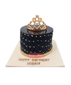 Black Cake With Crown Cake