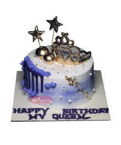 Blue Golden Crown Cake