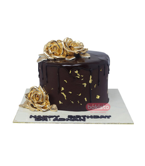 Chocolate Fudge With Golden Flower