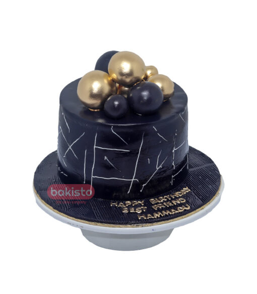 Black And Golden Balls Cake