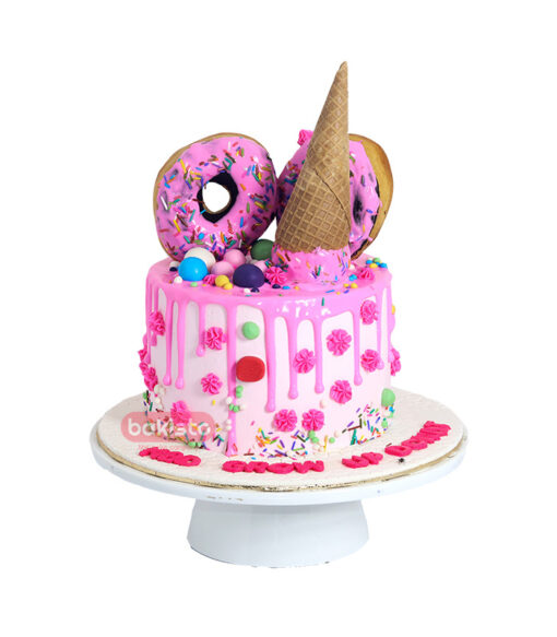 Pink Donut Cake For Kids