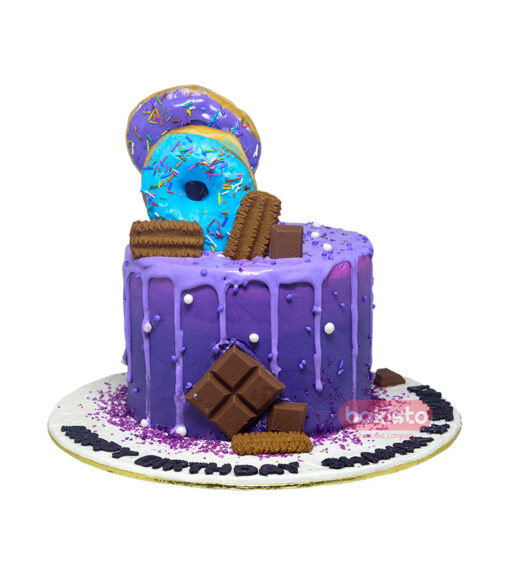 Purple Donut With Chocolate Cake - Image 2