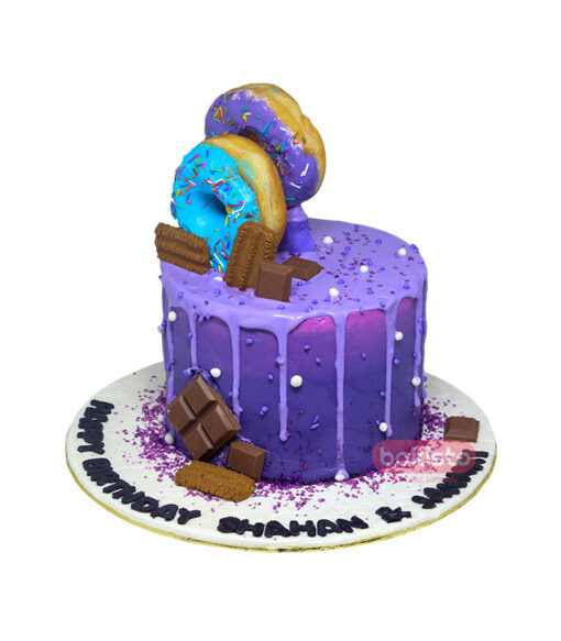 Purple Donut With Chocolate Cake