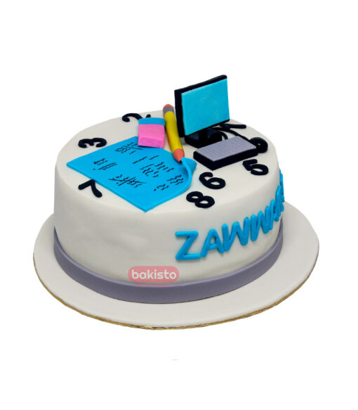 Computer Theme Clock Cake - Image 2