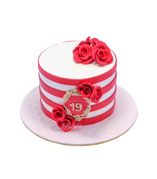 Red & White Cake For Girls