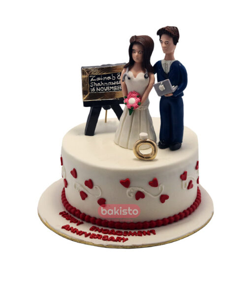 Couple Theme Engagement Cake