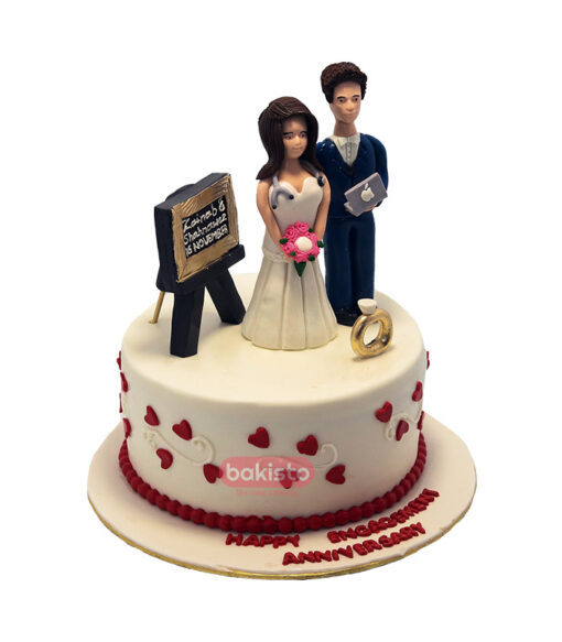 Couple Theme Engagement Cake - Image 2