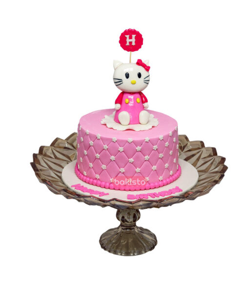 Kitty Theme Girls Birthday Cake