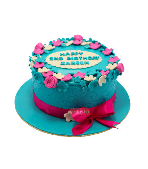 Blue Birthday Cake For Girls