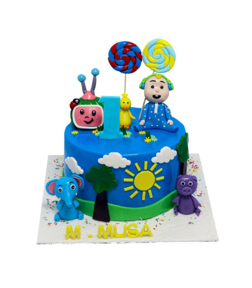 Coco Melon Cake With Characters