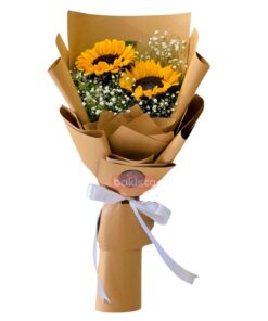 Golden Sunflower Bouquet with Baby’s Breath