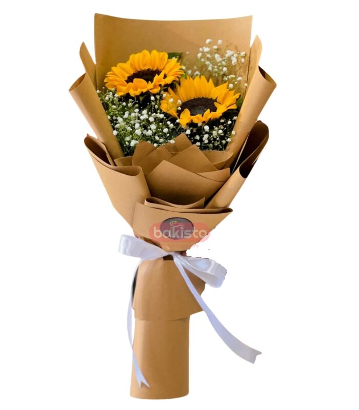 Golden Sunflower Bouquet with Baby’s Breath