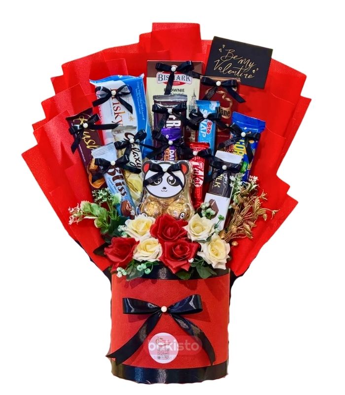 Order a luxury Valentine chocolate bouquet in Lahore with teddy, flowers & premium chocolates. Perfect romantic gift for Valentine's Day and special occasions.