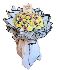Elegant White Rose Thank You Bouquet – Premium Flower Bouquet in Lahore