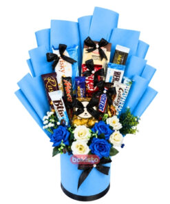 Light Blue Chocolate Gift Bouquet for Him